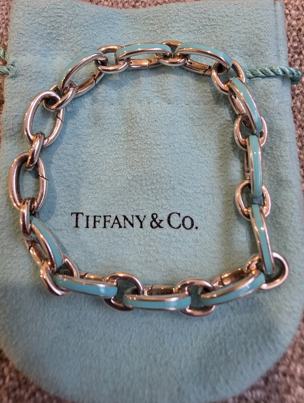 Tiffany & Co. Blue Enamel Clasping Bracelet